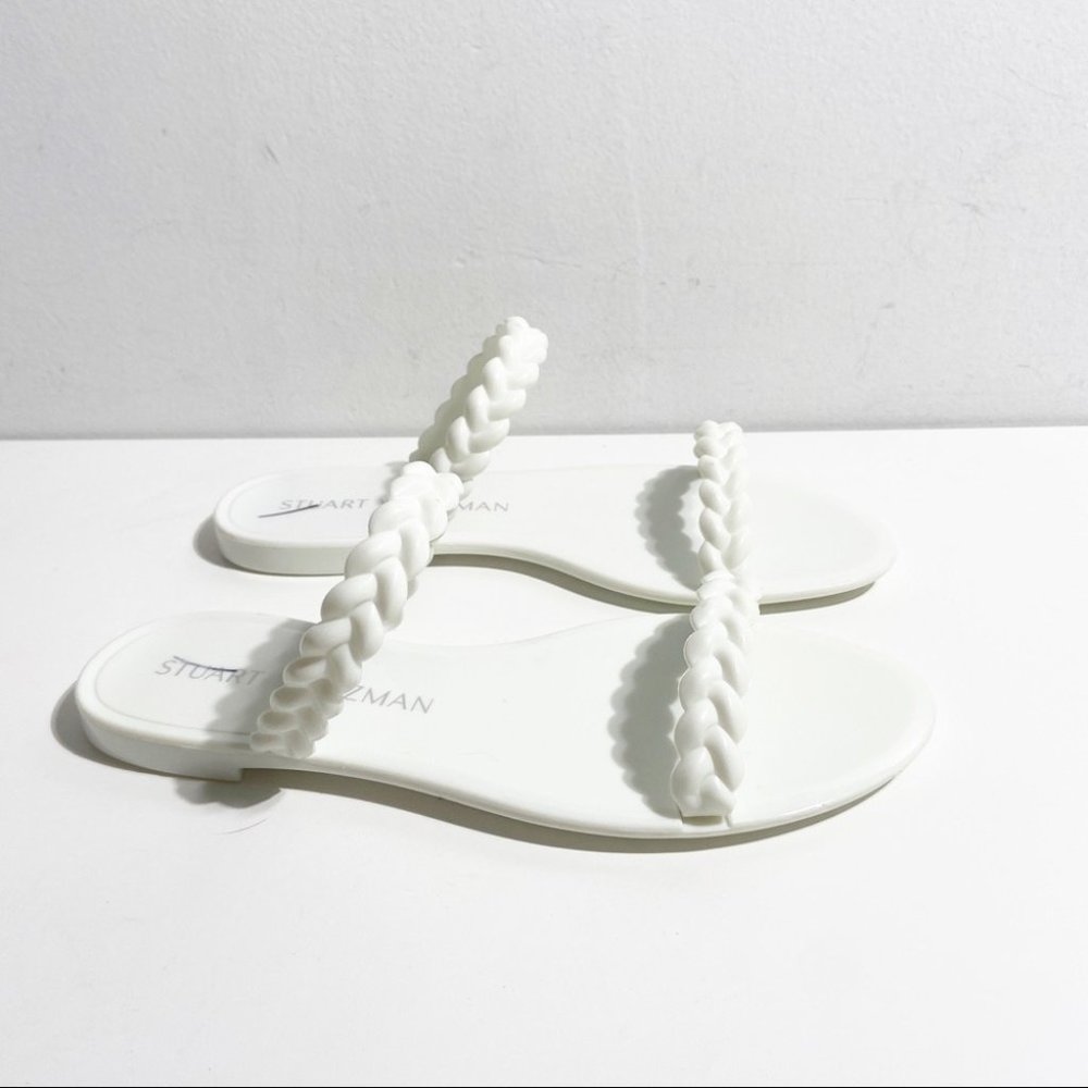 Stuart Weitzman BRAIDA SAWYER JELLY SANDAL in white Size 8